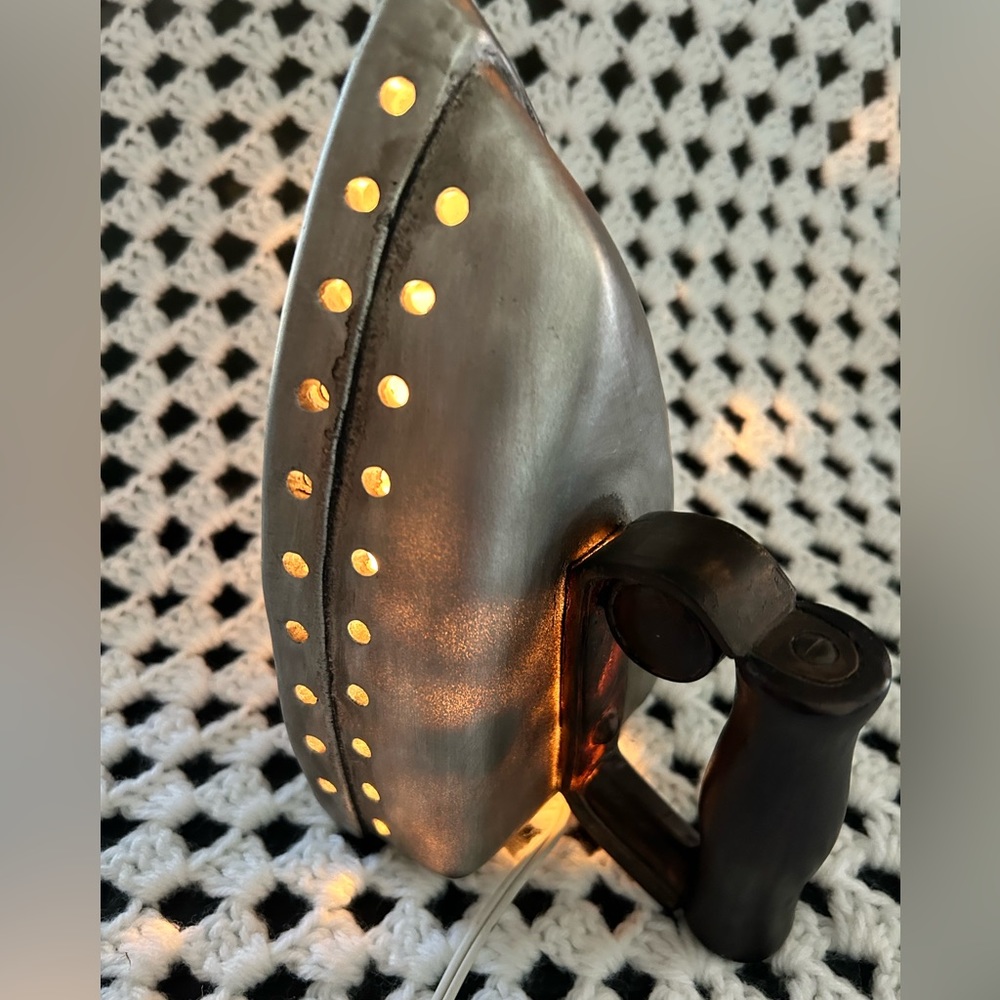 Vintage electric iron lamp